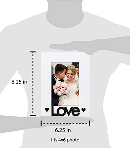Isaac Jacobs 4x6 White Wood Sentiments “Love Picture Frame - color: White, size: 4x6