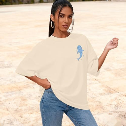 Christian Oversize Shirt for Women Jesus Faith Bible Verse Graphic Tee Tops - color: Apricot, size: Medium