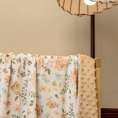 Fleece Baby Blankets for Girls & Boys, Infant Toddler Blanket - color: Pinkish-orange Floral