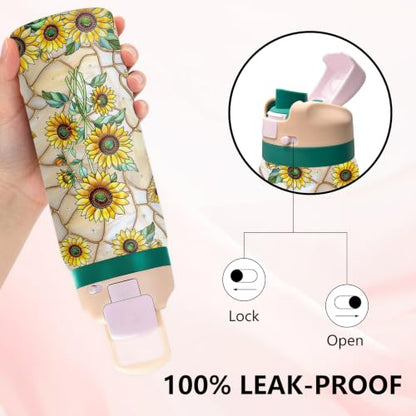 Sister 32oz Water Bottle Gift for Girl, Sunflower Tumbler for Women - color: Sisters-Yellow