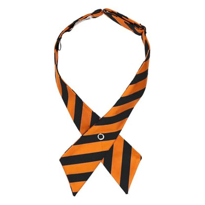 tiemart Crossover Tie - color: Orange and Black Striped