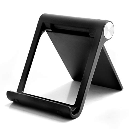 Mayten Foldable Cell Phone Stand for iPhone- Adjustable Phone Holder with Wide Compatibility, Portable Desktop Dock for iPhone 15/14/13/12/11/Pro/Max/SE, Galaxy, Pixel, Anti-Slip Design (Black) - color: Black