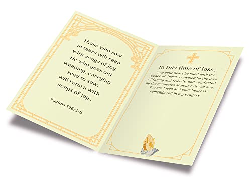 Prime Greetings Sympathy Card Religious With Envelope, Made in America, Thick Card Stock with Premium Envelope Packaged in a Reusable Presentation Mailer, Eco-Friendly, 5in x 7.75in