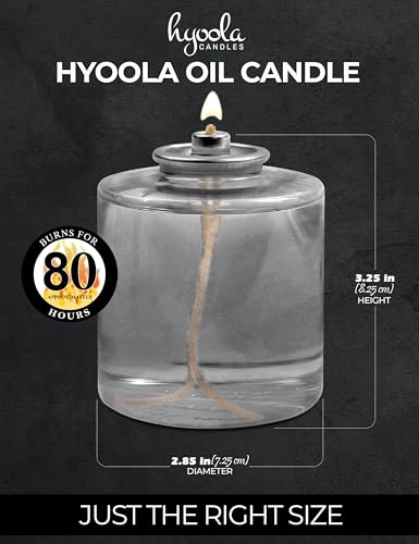 Hyoola 80 Hour Liquid Paraffin Long Burning Candles - 6 Pack - Survival and Emergency Candles - size: 6 Pack