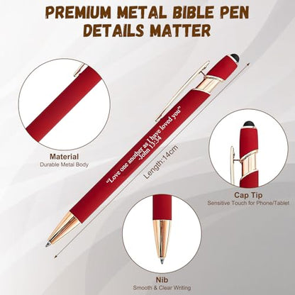 Bible Verse Ballpoint Pens with Stylus, Retractable Christian Writing Pens
