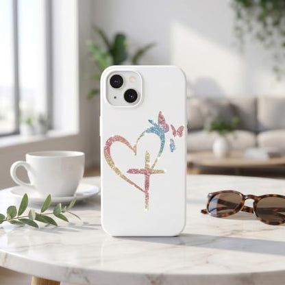 6pcs Cross Love Glitter DIY Stickers Sparkle Vinyl Decals, Waterproof Bling Heart Stickers for Phone, Laptop, Greeting Cards, Car, Gift Box, Wedding DIY Craft Decor DIY Craft Supplies
