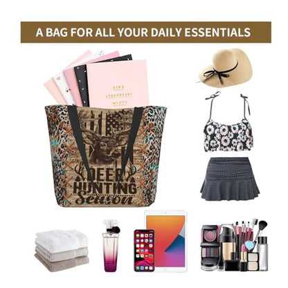 Funny Christian Tote Bags For Women With Zipper Christian Gifts For Work Gym Travel Beach Women With Large Capacity - color: Deer-2