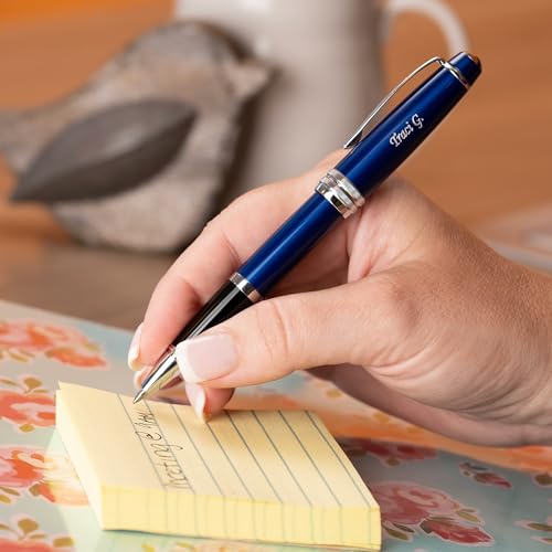 Cross Bailey Personalized Rollerball Pen in Blue Lacquer with Chrome Trim - color: Blue