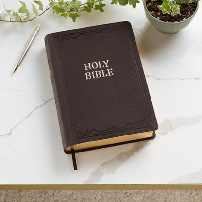 KJV Holy Bible, Super Giant Print Faux Leather Red Letter Edition - Ribbon Marker, King James Version, Dark Brown (KJV Super Giant Print Editions)