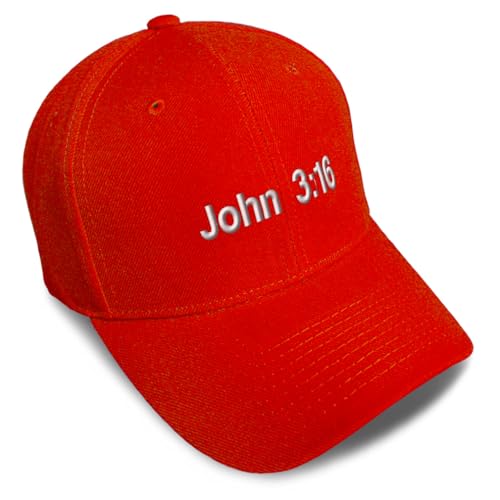 Baseball Caps for Men & Women Embroidered John 3:16 Jesus Christ Christian God Ladies & Men Baseball Hats - color: Red Design Only