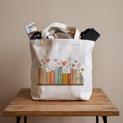 Book Lovers Gifts Canvas Tote Bag Tote Bag for Women Reusable Shoulder Bags for Grocery Beach Work - color: Red