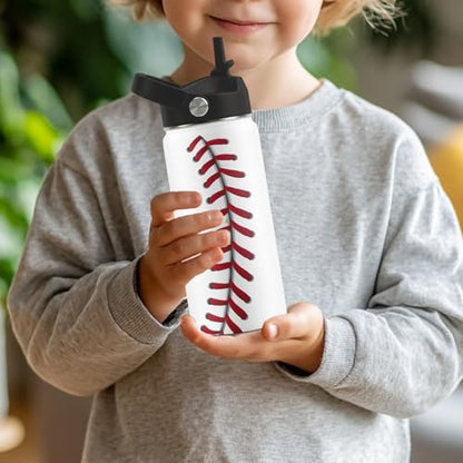 Baseball Gifts for Baseball Lovers Players, 16 oz Water Bottle with Straw - color: Baseball