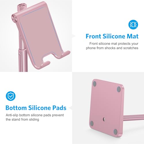 OMOTON CA02 Cell Phone Stand with Charging Hole for Desk Rose Gold - color: Rosegold