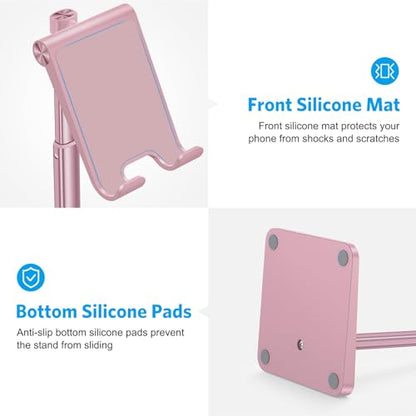 OMOTON CA02 Cell Phone Stand with Charging Hole for Desk Rose Gold - color: Rosegold