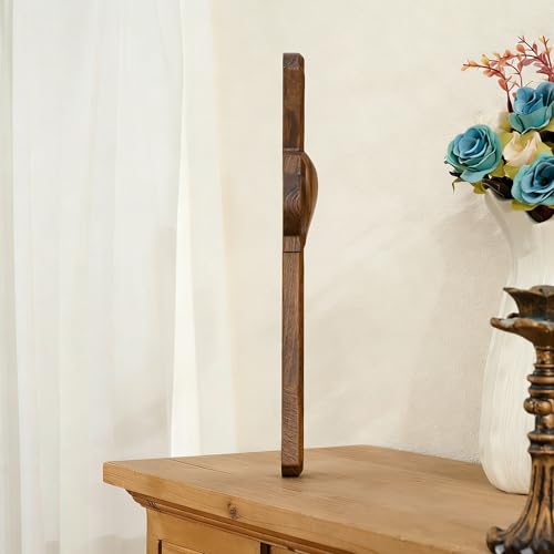 BGCarvedGrace Wooden Wall Cross with Heart Center - size: 14"L x 9"W