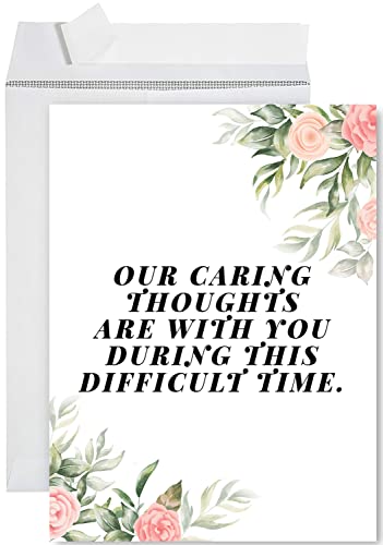 Andaz Press Jumbo Sympathy Card with Envelope, Sorry For Your Loss Card, Caring Thoughts Are With You, Pet Loss, Condolences Card with Big Blank Space to Send to Friends, Family, 8.5" x 11", 1-Pack - color: Caring Thoughts Are With You