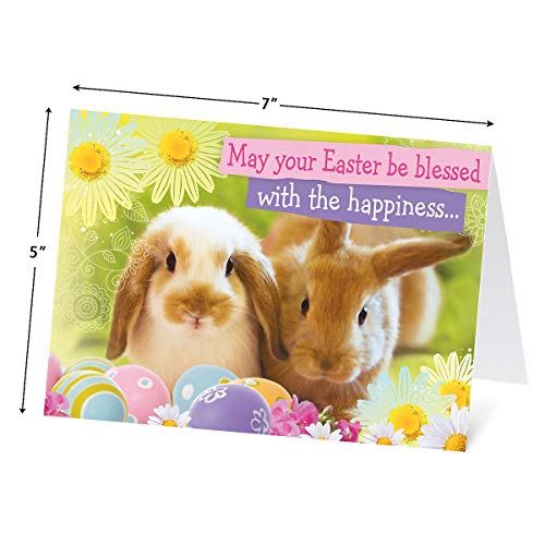 Current Easter Faith Greeting Cards Value Pack - Set of 12 Large 5" x 7", Religious Easter Cards, Inspiring Bible Messages for Christians and Catholics, White Envelopes - color: Faith Pack