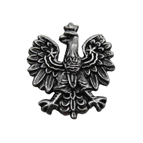 Polart | Polish Lapel Pin - Polska Pin with Butterfly Clutch - Poland Gifts for Suits, Bags, Hats, and Collectors of Jewelry Lapel Pins and Brooches (for Men & Women) - style: Crowned Silver Plated Butterfly Eagle