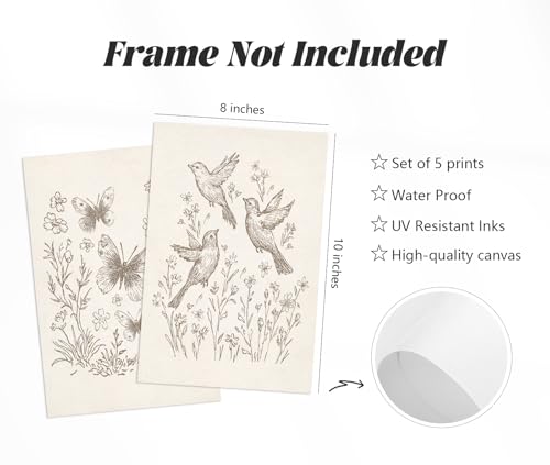 Nursery Woodland Animal Wall Art Baby Boy Canvas Wall Decor Vintage Forest Animal Art Prints Kids Room Poster Cottagecore Deer Fox Pictures Painting Neutral Artwork for Bedroom 8x10x5 Inch Unframed - color: Cottagecore Art, size: 10"L x 8"W
