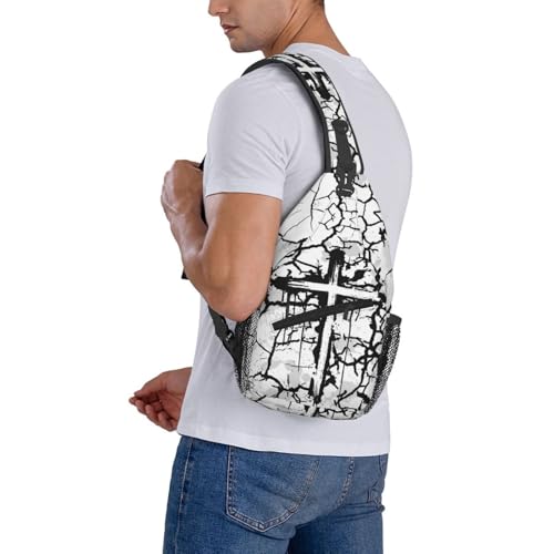 Jesus Christian Cross Sling Backpack Shoulder Chest Bag For Men Women Hiking Travel Crossbody Daypack - color: Jesus Christian Cross-0005
