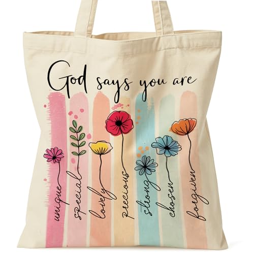 Christian Bible Tote Bag for Women Shopping Work Church with Inner Pocket - color: Beige 06