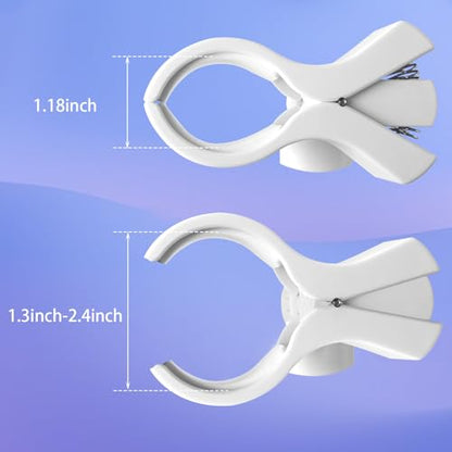 BILIONE Large Microphone Clip for Mics with Outer Diameter 1.26" to 2.3" - color: White, size: 4 Pack