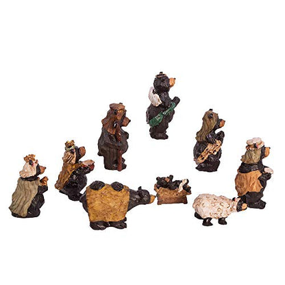 Kurt Adler Resin Nativity Bear, 4-Inch, Set of 9