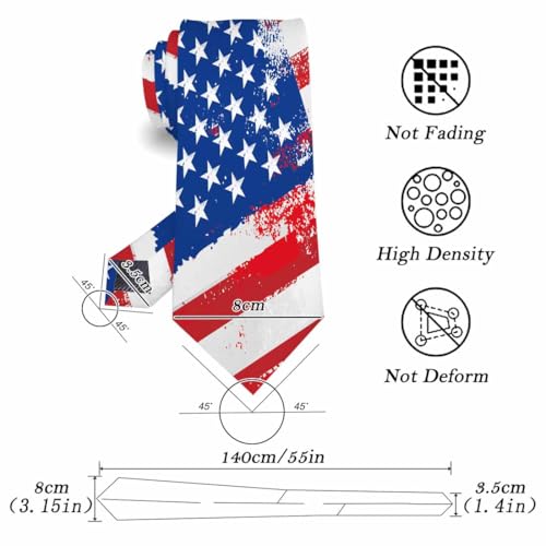 funny Ties for Men Business Novelty Men's Neckties for Festival Holiday Party Valentine's Day Wedding Christmas - color: Retro Flag