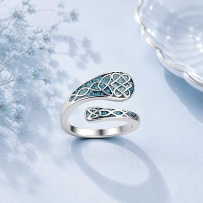 Turquoise Spoon Rings Sterling Silver Spoon Jewelry Gift For Women - color: Celtic Knot