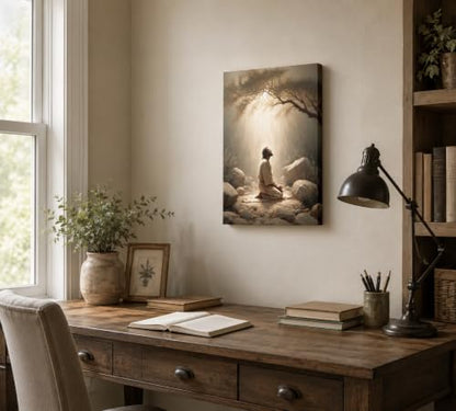 CXKAWM Jesus in Gethsemane Wall Art, Christian Canvas Prints, 16x24in - color: Jesus Prayers Wrapped Canvas, size: 16x24in