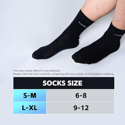 Ladies Crew Socks, 6 Pairs Breathable Casual Crew Socks for All Seasons,Size5-9 - color: Black
