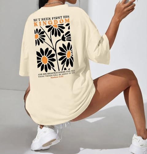 Christian Shirts for Women Jesus Shirt Christian Graphic Tees - color: Apricot, size: Small