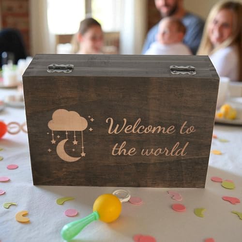 Welcome to the World Baby Memory Box, Engraved Newborn & Baby Shower Gift - size: Medium, style: Baby