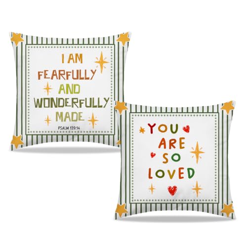 Dibor Boho Christian Nursery Throw Pillow Covers 18x18 Set of 2