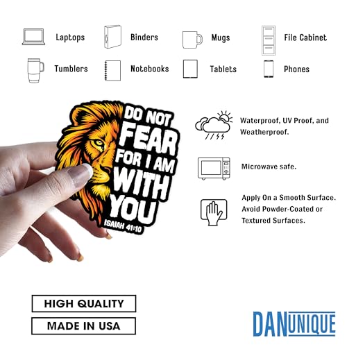 (Multi Sizes) Do Not Fear for I Am with You Sticker - Isaiah 41 10 Christian Bible Verse Die-Cut Waterproof Vinyl Sticker for Laptop Water Bottle Kindle Stuff Funny Decal Gift for Her Him Friends - size: (Select More Sizes)