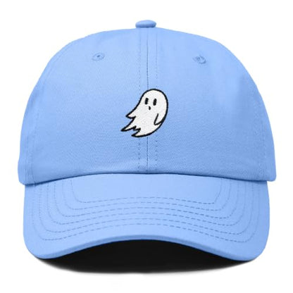 DALIX Ghost Embroidered Mens Womens Cotton Dad Hat Baseball Cap Adjustable - color: Light Blue