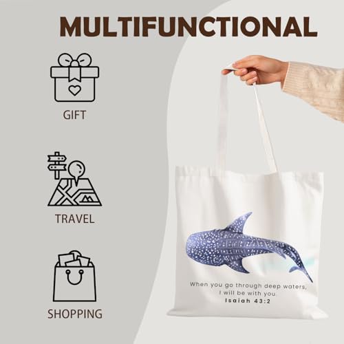 FBB Christian What's the Best that Could Happen Inspirational Tote Bag - color: When You Go Through Deeo Waters,i Will Be With You