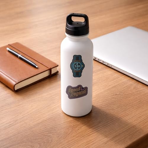 Running Stickers 34 Pack Neon, Water Bottle and Laptop Decals, Marathon - style: Neon