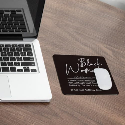 hold fizz Black Women Gifts Mouse Pad, Mouse Pad for Women Desk, Gifts for Black Women Girls, African American Gifts, Square Mouse Pad 9.5x7.9 Inch - color: Black Women