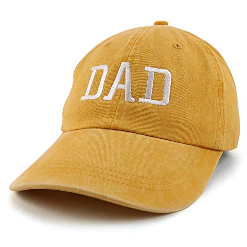 Trendy Apparel Shop Dad Embroidered Pigment Dyed Low Profile Cotton Cap - color: Mango