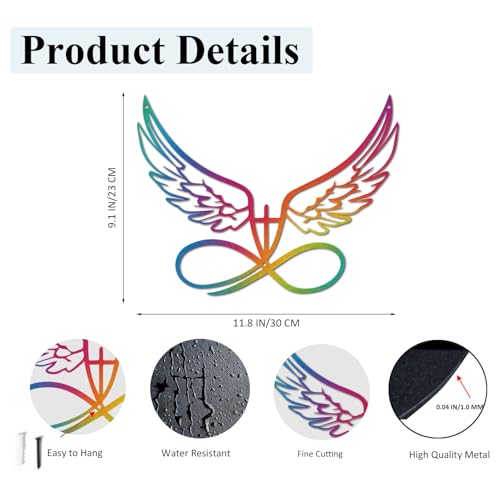 DUOOLN Angel Wings Metal Wall Decor Art, Abstract Butterfly Sculpture-Red - color: Red - Angel's Wings