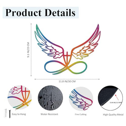 DUOOLN Angel Wings Metal Wall Decor Art, Abstract Butterfly Sculpture-Red - color: Red - Angel's Wings