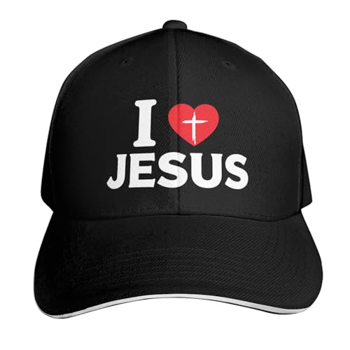 Jesus Baseball Cap for Men and Women Adjustable Christian Trucker Hat Fashion Cross Golf Hat - color: Jesus Cross Christian I Love Jesus