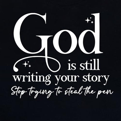 LOOKFACE Womens God is Still T Shirt Comfy Tops Graphic Tees - color: Black, size: X-Large