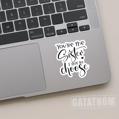 (3Pcs) You’re The Sister I Got to Choose Sticker – Best Friend Quote Stickers for Sisters Besties Friendship Soul Sister in Law, Waterproof Vinyl Decals for Laptop Water Bottle Scrapbook, 3" x 2.5" - color: You're the Sister I Got to Choose