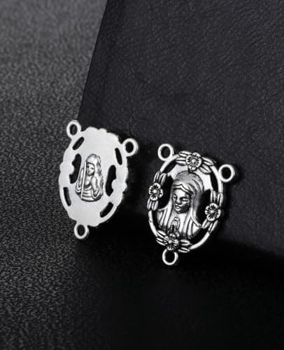 COTTVOTT St Benedict,Our Lady of Guadalupe Medal for DIY Jewelry Making,Virgin Mary Christ Jesus Rosary Center Connection Part - color: 20pcs-our lady of sorrows