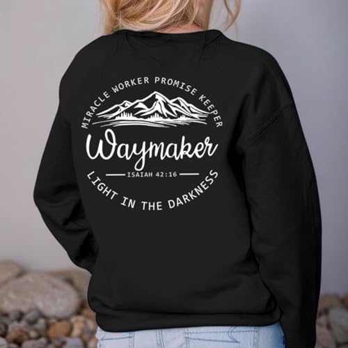 Pairxily Womens Christian Sweatshirt Inspirational Religious Faith Sweatshirts Graphic Crewneck Long Sleeve Shirts - color: Black, size: X-Large
