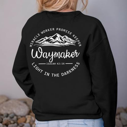 Pairxily Womens Christian Sweatshirt Inspirational Religious Faith Sweatshirts Graphic Crewneck Long Sleeve Shirts - color: Black, size: X-Large