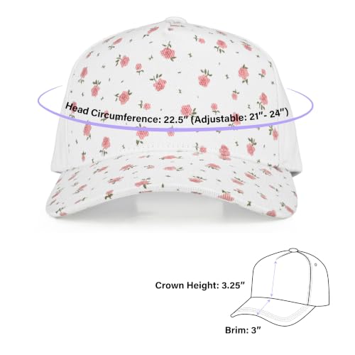 C.C Women's Criss-Cross Ponytail Trucker Hat - Snapback, One Size - color: Ditsy Flower-white
