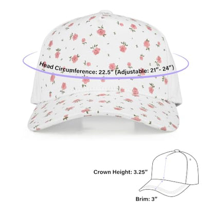 C.C Women's Criss-Cross Ponytail Trucker Hat - Snapback, One Size - color: Ditsy Flower-white